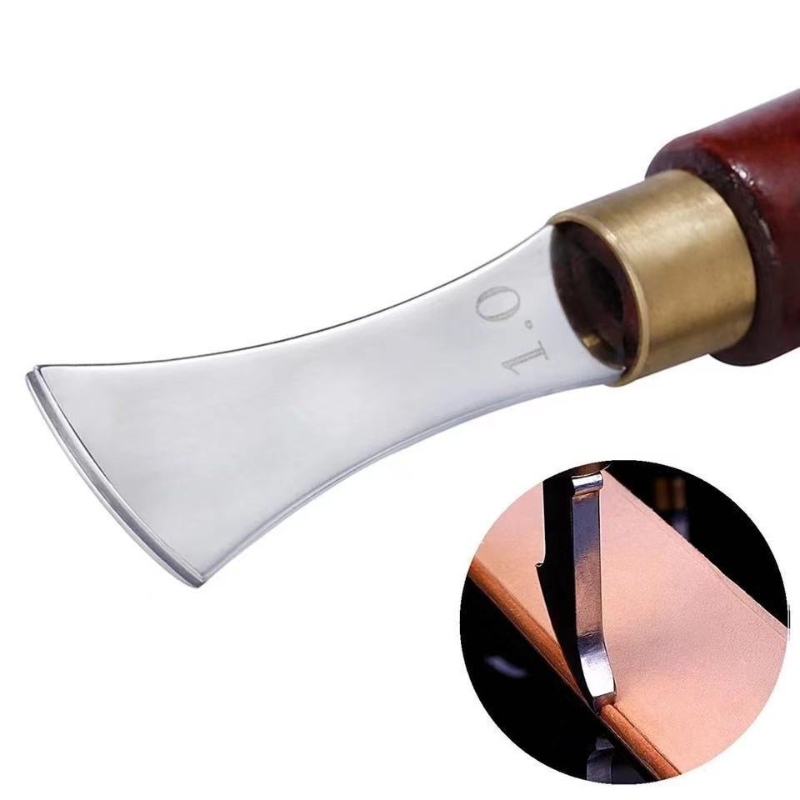 Red Wooden Handle Leather Edge - Groover Stitching Tool review and price